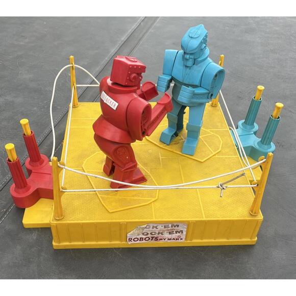 Vintage Original 1966 Marx Rock'em Sock'em Robots WORKS See Pictures